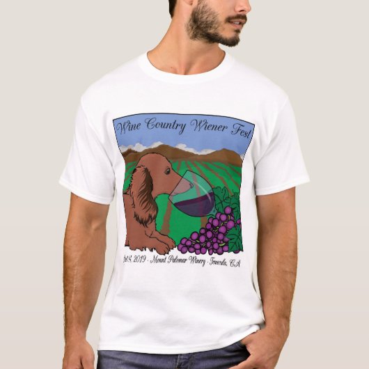 Land-Dackelfest-T - Shirt des Wein-2019 auf Weiß (Vorderseite)