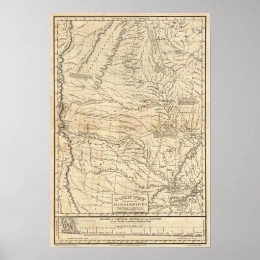 Land, das durch den Mississippi-Western entwässert Poster (Vorne)
