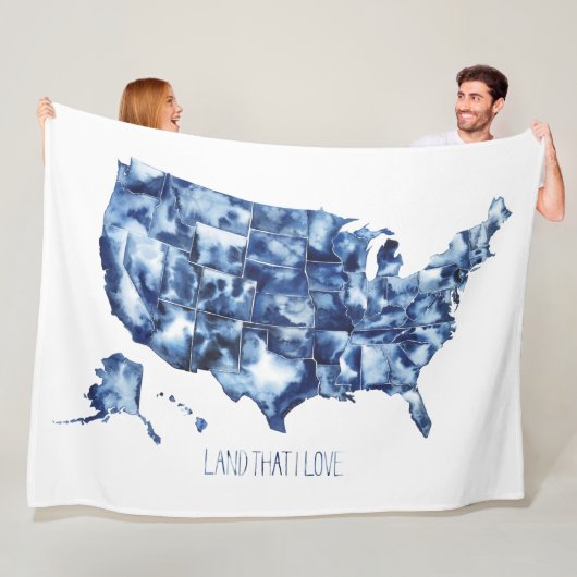 Land, das ich Liebe habe - Karte der Staaten Fleecedecke (Beispiel)