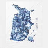 Land, das ich Liebe habe - Karte der Staaten Fleecedecke (Vorderseite)