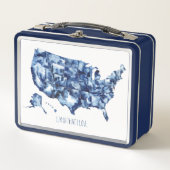 Land, das ich Liebe habe - Karte der Staaten Metall Brotdose (Vorderseite)