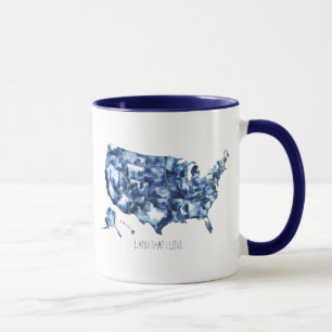 Land, das ich Liebe habe - Karte der Staaten Tasse