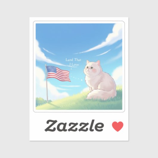 Land, das ich Liebe habe - Patriotische Katze Aufkleber (Blatt)