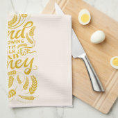 Land, das mit Milch und Honig-Tee-Handtuch fliegt Geschirrtuch (Viertel Falte)