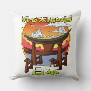 Land der aufgehenden Sonne Japans Gate Torii Throw Kissen