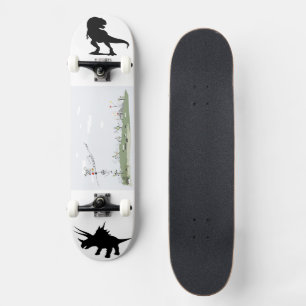 Land der Dinosaurier-Schattengrafik Skateboard