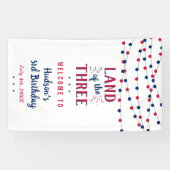 Land der Drei! 4. Juli 3. Geburtstag Party Banner (Horizontal)