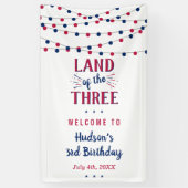 Land der Drei! 4. Juli 3. Geburtstag Party Banner (Vertikal)