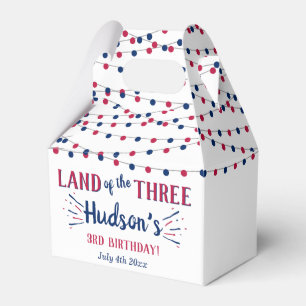 Land der Drei! 4. Juli 3. Geburtstag Party Geschenkschachtel
