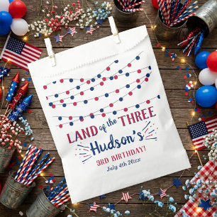 Land der Drei! 4. Juli 3. Geburtstagsfeier Geschenktütchen