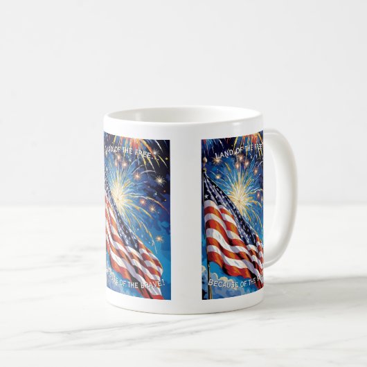 Land der Freie... 'Merica Kaffeetasse (VorderseiteRechts)