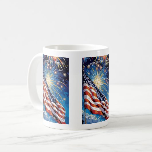 Land der Freie... 'Merica Kaffeetasse (Vorderseite Links)