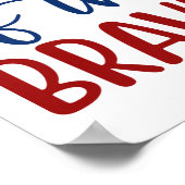 Land der Freie wegen des Brave Red Blue Poster (Ecke)