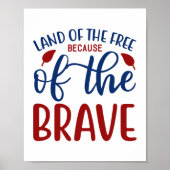 Land der Freie wegen des Brave Red Blue Poster (Vorne)