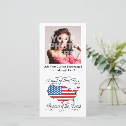 Land der Freie wegen des schönen Patriotischen USA (Stehend Vorderseite)