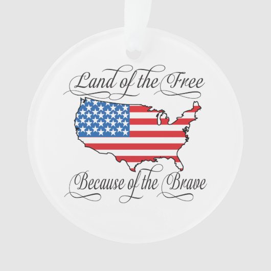 Land der Freie wegen des schönen Patriotischen USA Ornament (Vorderseite)