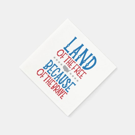 Land der Freie wegen des tapferen Patrioten Serviette (Ecke)