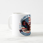 Land der freien Adlergrafik Kaffeetasse (Vorderseite Links)