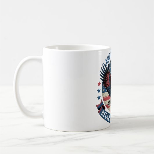 Land der freien Adlergrafik Kaffeetasse (Links)