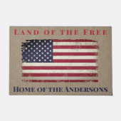 Land der Freien Amerikanischen Flagge Personalisie Fußmatte (Vorderseite)