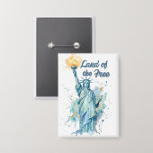 "Land der Freien - Aquarell Statue of Liberty P Button (Vorderseite/Rückseite)