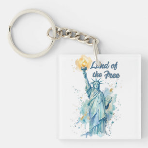 "Land der Freien - Aquarell Statue of Liberty P Schlüsselanhänger