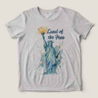 "Land der Freien - Aquarell Statue of Liberty P Tri-Blend Shirt