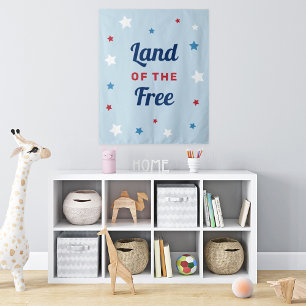 Land der Freien Blau 4. Juli Wandteppich