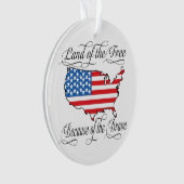Land der freien Brave Patriotic American Flag Cust Ornament (Vorderseite)