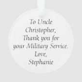 Land der freien Brave Patriotic American Flag Cust Ornament (Rückseite)