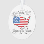 Land der freien Brave Patriotic American Flag Cust Ornament (Vorderseite)