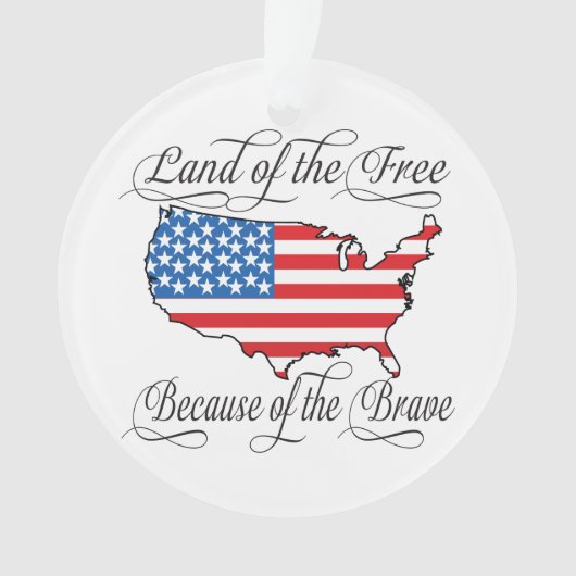 Land der freien Brave Patriotic American Flag Cust Ornament (Vorderseite)