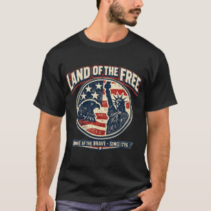 Land der Freien Heimat der Tapferen 4. Juli T-Shirt