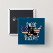 Land der Freien Modernen USA Freiheit Button (Vorne & Hinten)