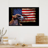 Land der Freien Patriotischen US-Flagge und Adler Poster (Küche)