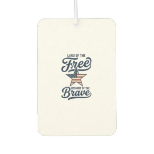 Land der Freien Patriotisches Vintage-Shirt-Design Autolufterfrischer