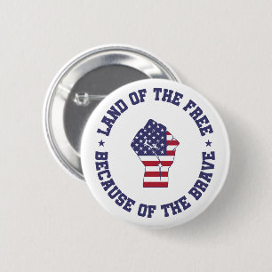 Land der freien USA Flag Patriotic Button