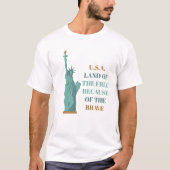 Land der Freien USA Patriotische Amerikanische Fre T-Shirt (Vorderseite)