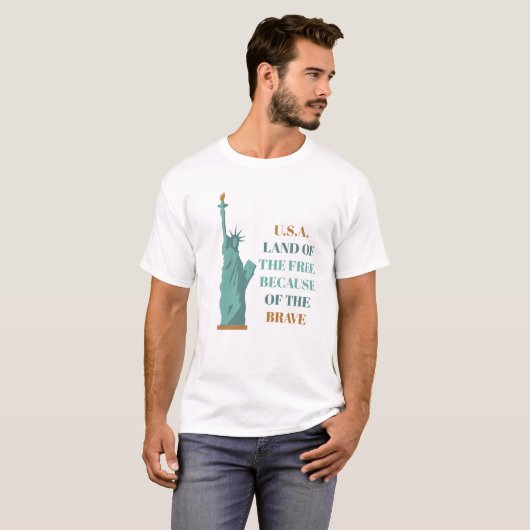 Land der Freien USA Patriotische Amerikanische Fre T-Shirt (Vorne ganz)