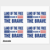 Land der Freien wegen der Brave (Aufkleber) Rechteckiger Aufkleber (Blatt)