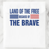 Land der Freien wegen der Brave (Aufkleber) Rechteckiger Aufkleber (Tasche)