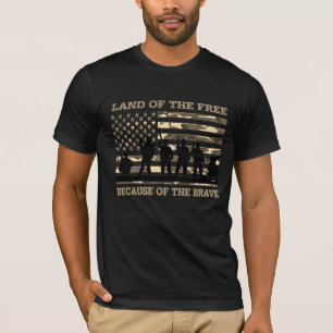 Land der Freien wegen der patriotischen Tapferen T-Shirt