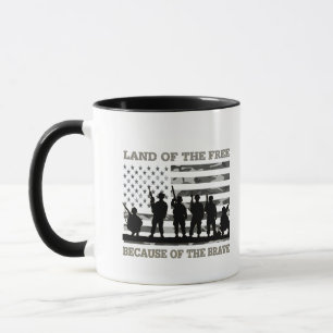Land der Freien wegen der patriotischen Tapferen Tasse