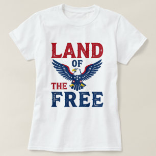 Land der Freien – Weißkopfseeadler Patriotisch T-Shirt