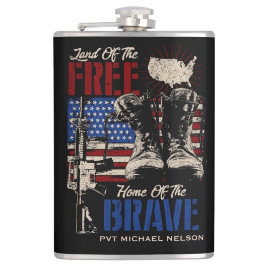 Land der freien Zuhause der Brave Flachmann (Vorderseite)