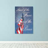 Land der freien Zuhause der Mutigen Leinwanddruck (Insitu (Holzboden))