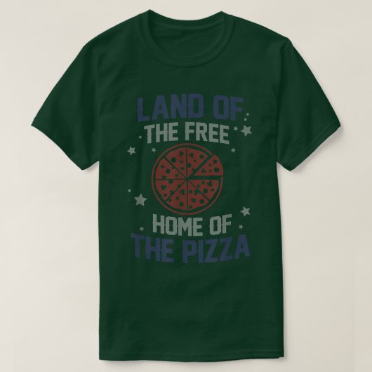 Land der freien Zuhause der Pizza USA1499 T-Shirt (Design vorne)