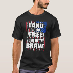 Land der freien Zuhause des Brave Flag Tag Juni 14 T-Shirt