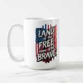 Land der freien Zuhause des Braven Kaffeetasse (Links)