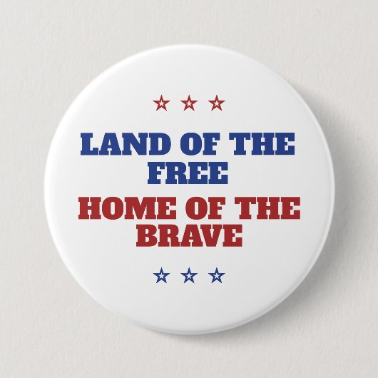 Land der freien Zuhause des tapferen Amerika Button (Vorderseite)